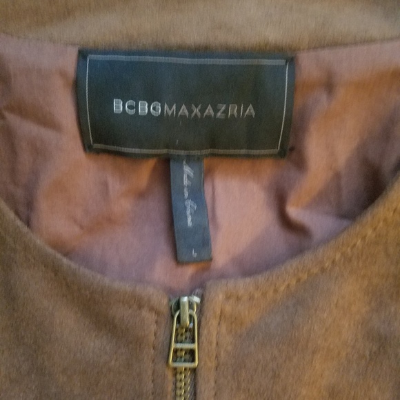 Bcbgmaxazria vegan toffee brown L jacket - Picture 3 of 6